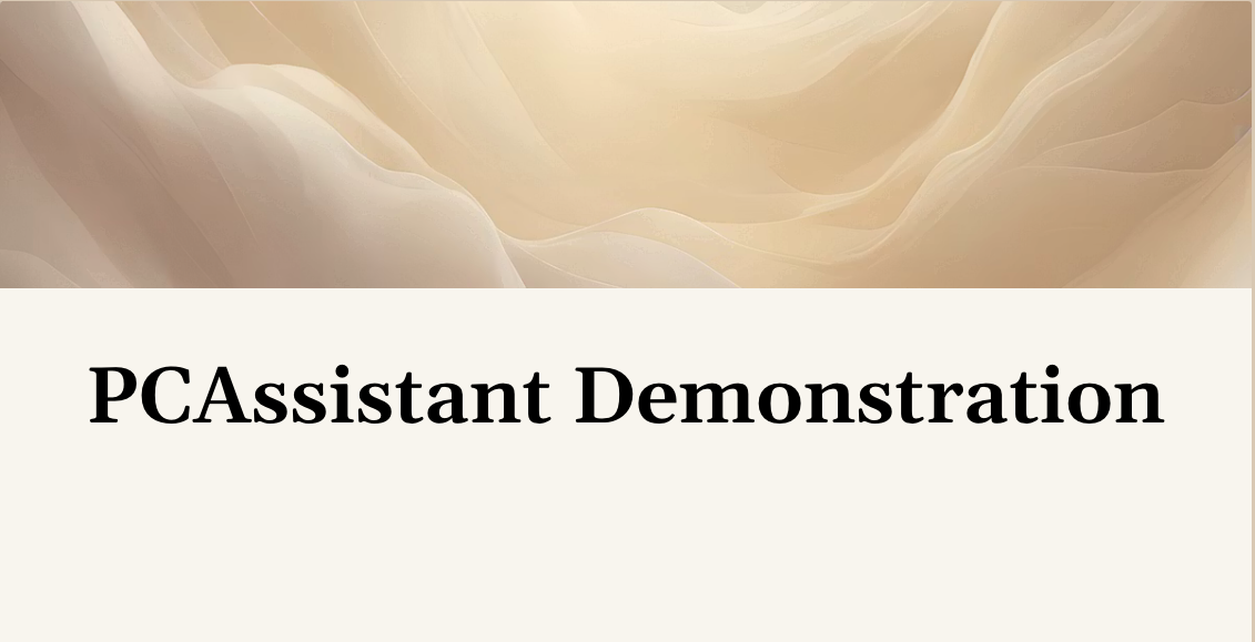 PCAssistant Demonstration - Click to View